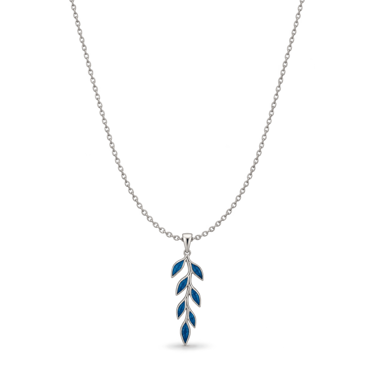 Κολιέ BeJewelled · Blue Olive Leaf Necklace