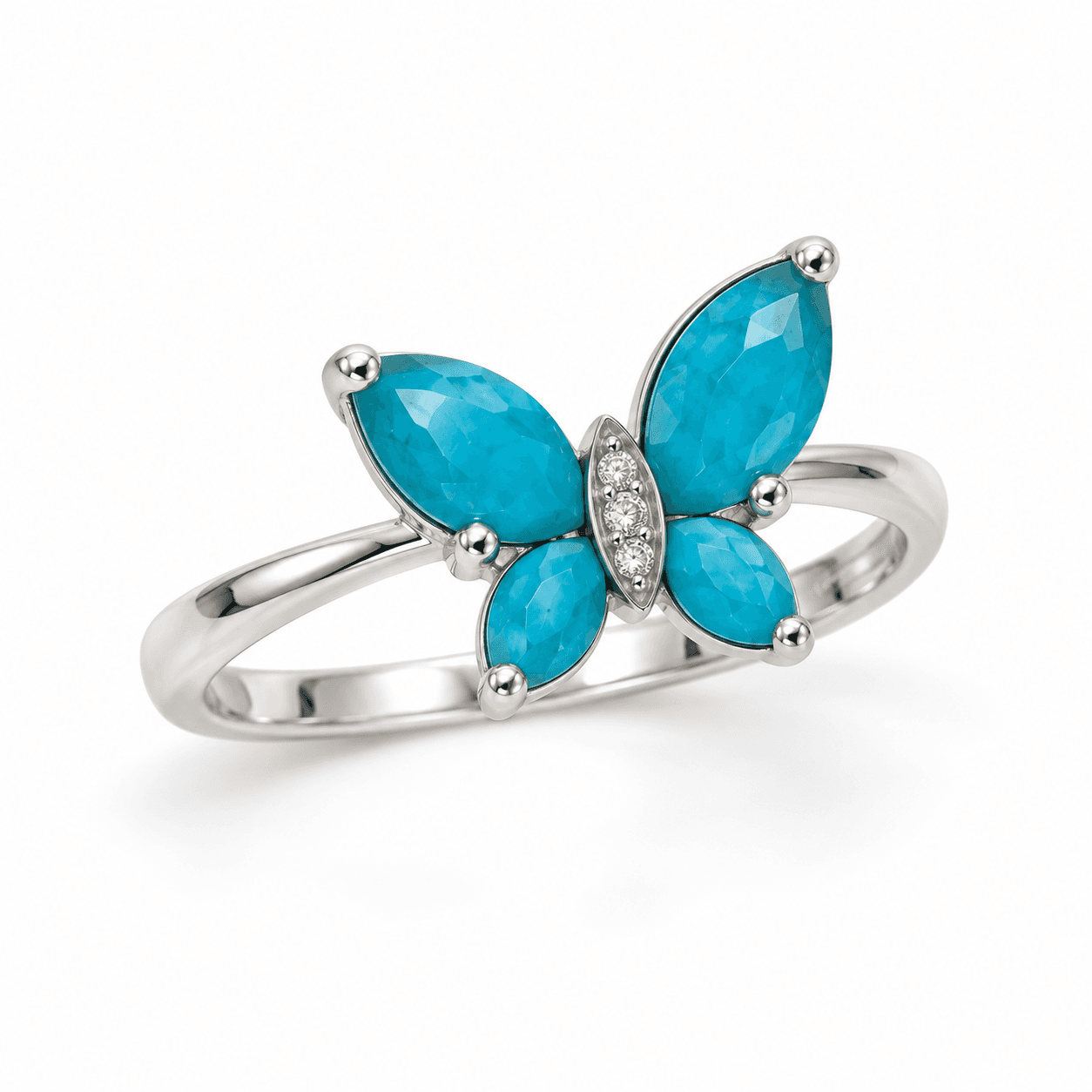 Δαχτυλίδι BeJewelled · Turquoise Butterfly Ring