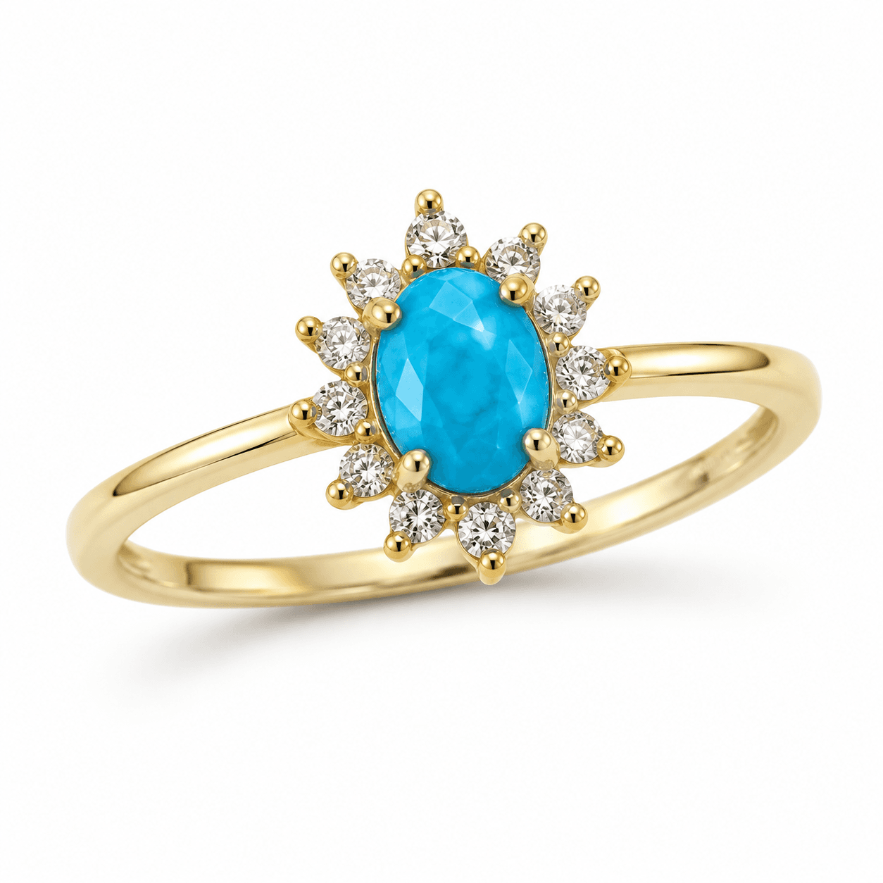 Δαχτυλίδι BeJewelled · Turquoise Oval Halo Ring