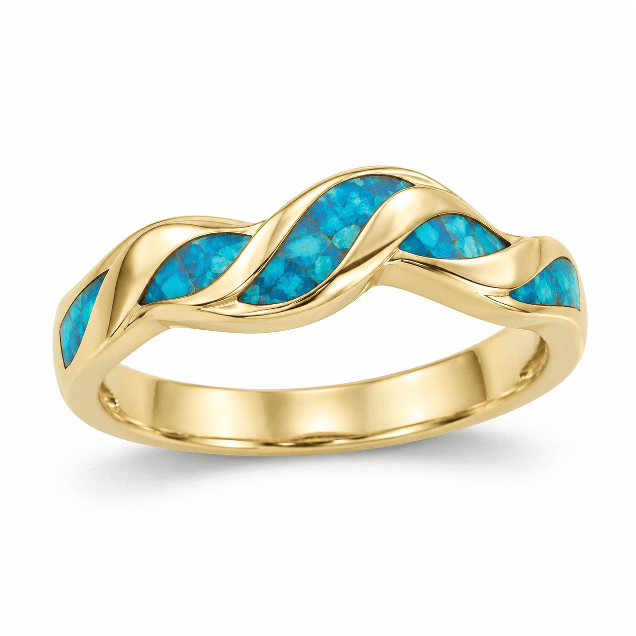 Δαχτυλίδι BeJewelled · Golden Turquoise Wave Ring